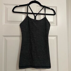 lululemon athletica Black and Gray Striped Camisole